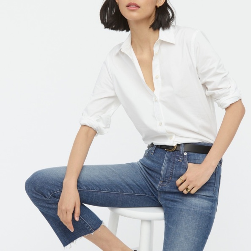 J crew tall slim fit stretch cotton poplin shirt